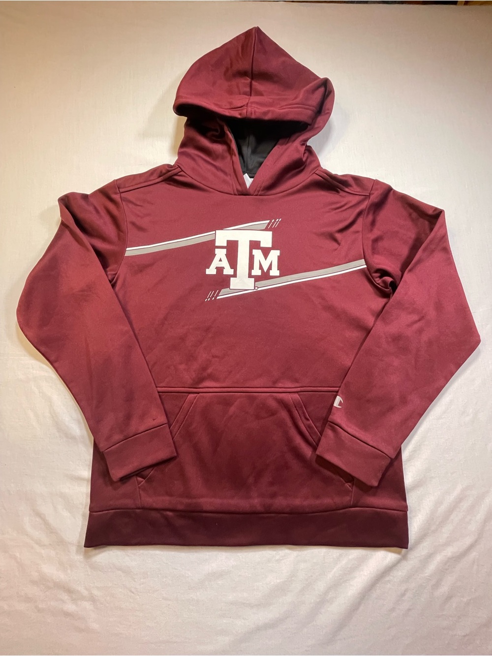Texas A&M Champion Hoodie Aggies Maroon Youth XL 14-16 Fleece Pocket Sweatshirt